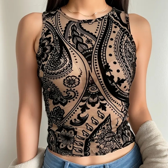 Tops - Floral Print Tank Top